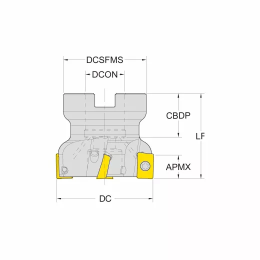 Корпус фрезы со сменными пластинами NC-AP16-D050-A22-Z05-H